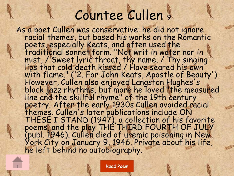 Countee Cullen Biography